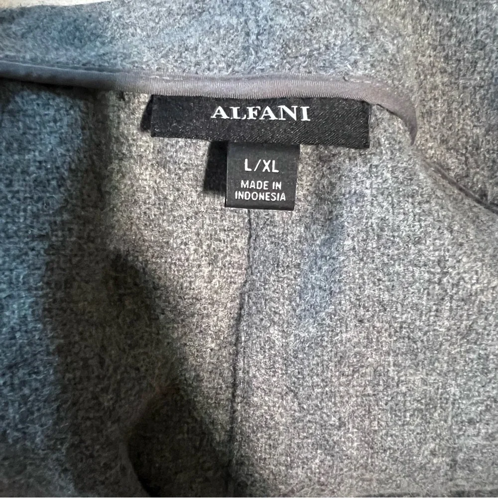Alfani Wool Blend Colorblocked Wrap Coat - L/XL, Gray - Picture 8 of 11